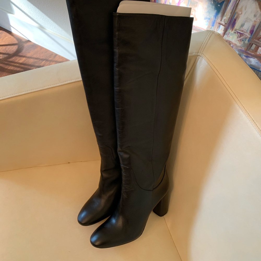 Black leather boots